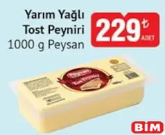 PEYSAN YARIM YAĞLI TOST PEYNİRİ 1000 G